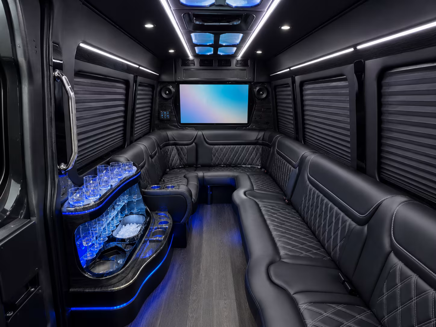 surprise 30 passenger party bus inside