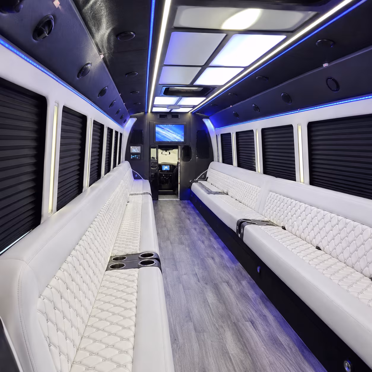 surprise party bus rental interior